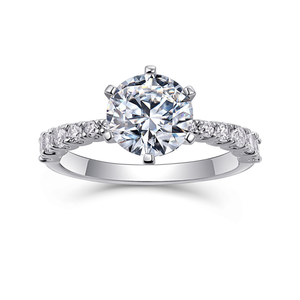 Round Brilliant Moissanite Engagement Ring
