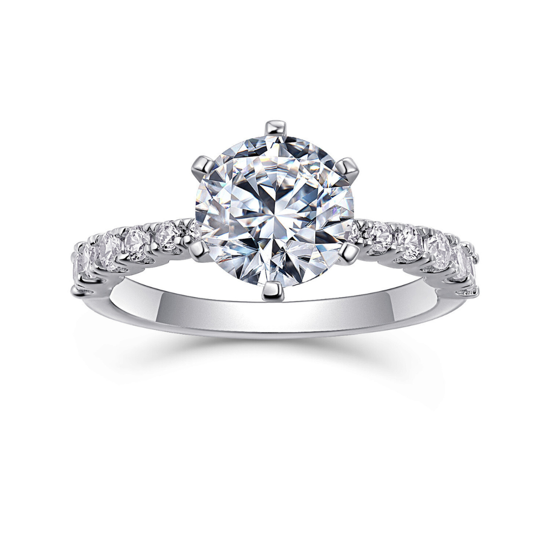 Round Brilliant Moissanite Engagement Ring