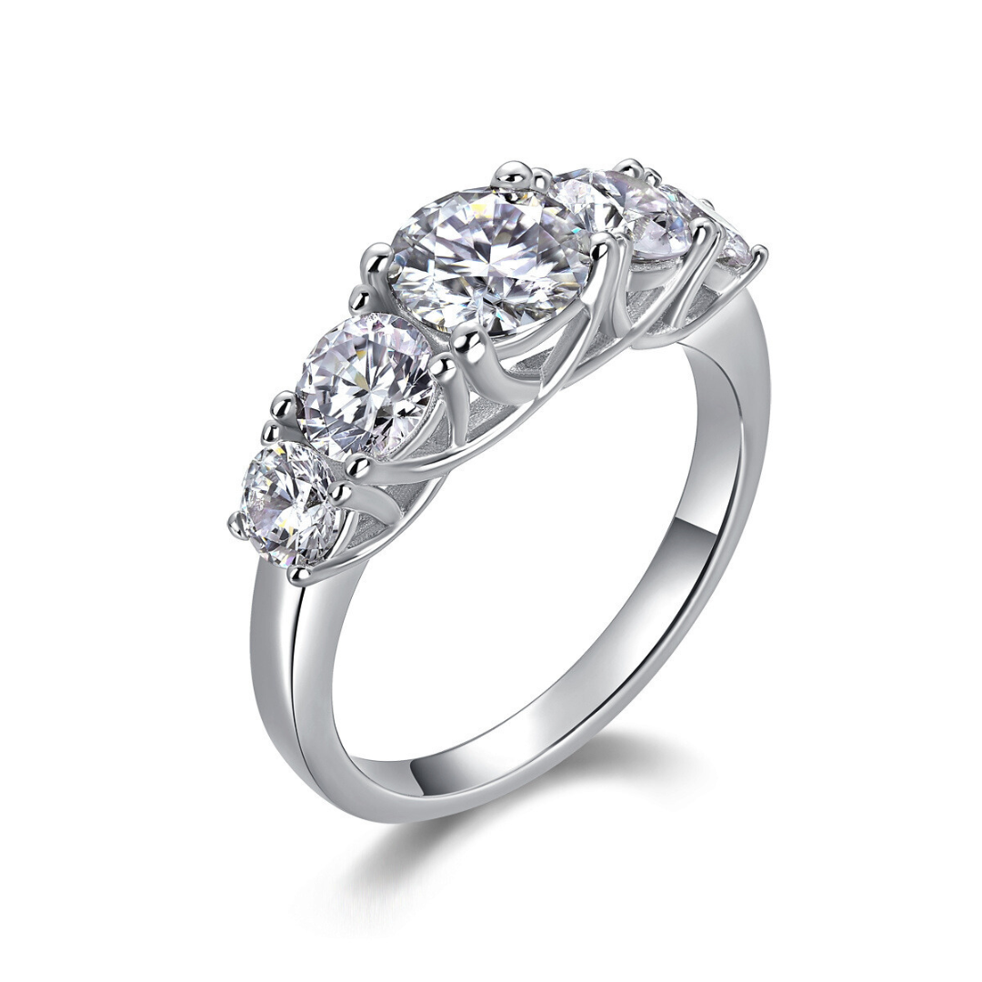 Three-Stone Moissanite Ring
