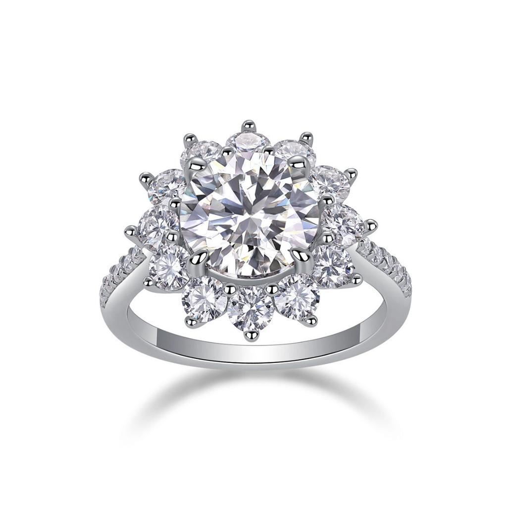 Sunburst Moissanite Ring
