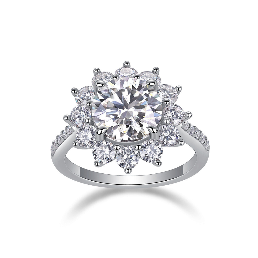 Sunburst Moissanite Ring