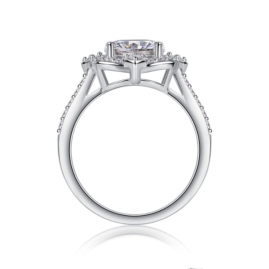 Floral Halo Moissanite Ring