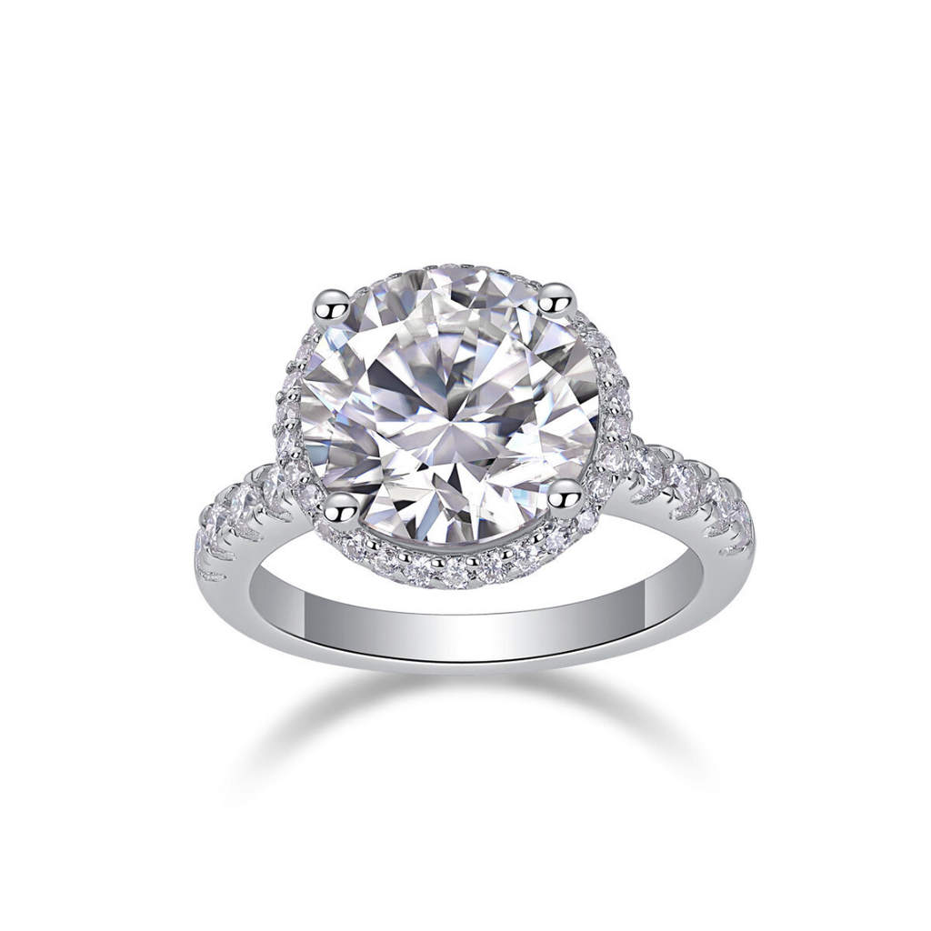 Starlight Halo 5ct Moissanite Statement Ring