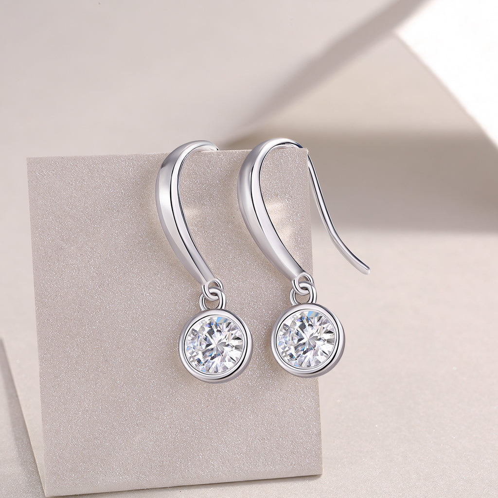 Minimalist Drop Moissanite Earrings