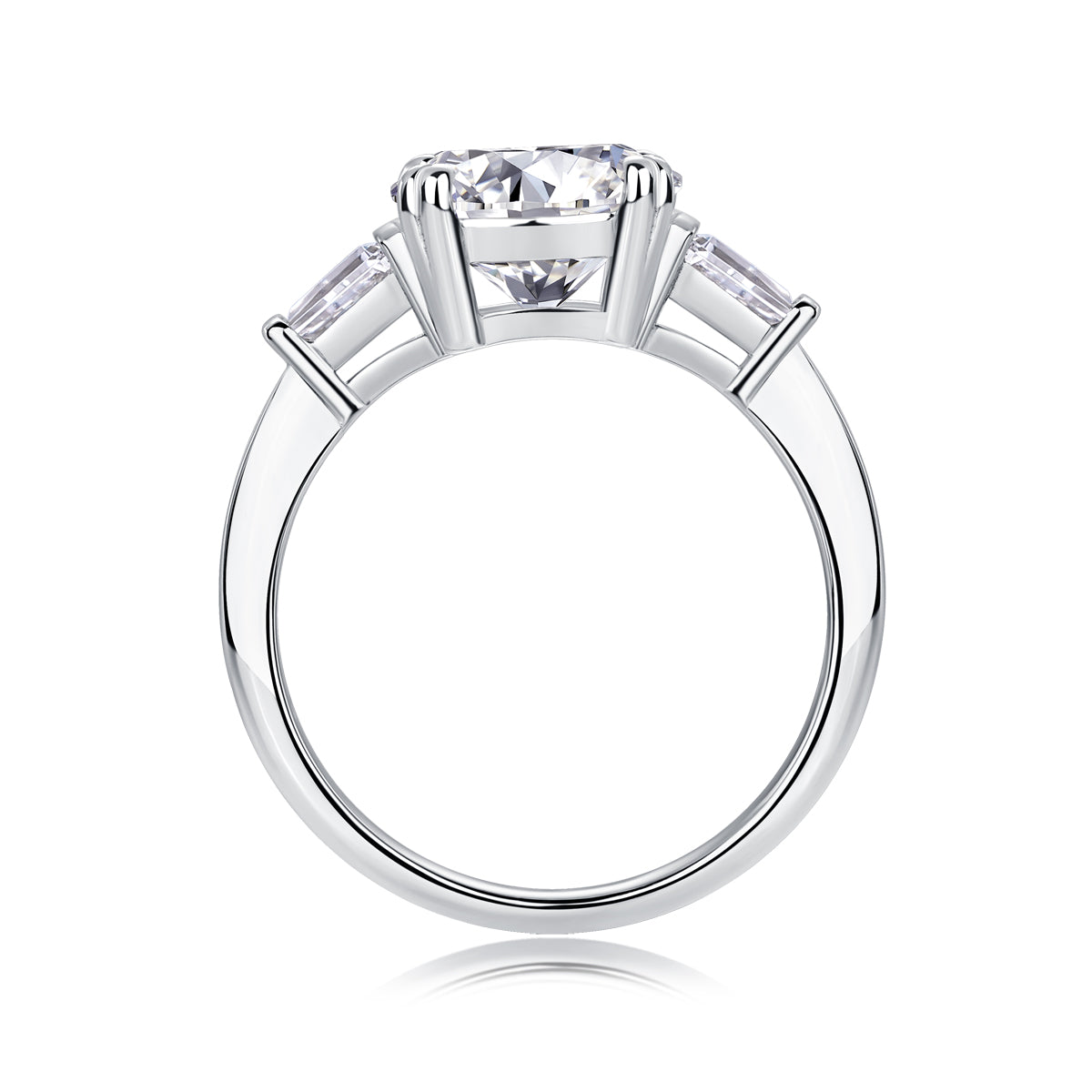 Classic Three-Stone Moissanite Ring