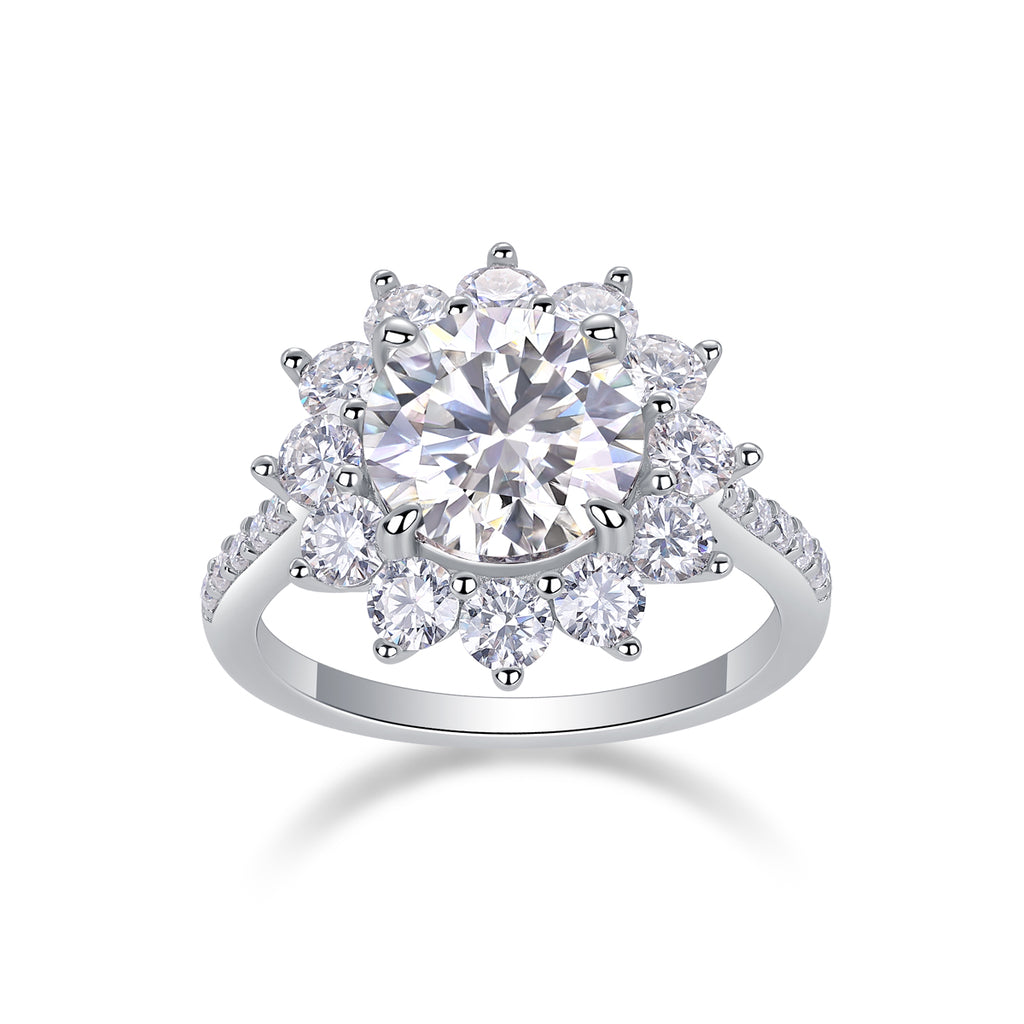 Sunburst Moissanite Ring