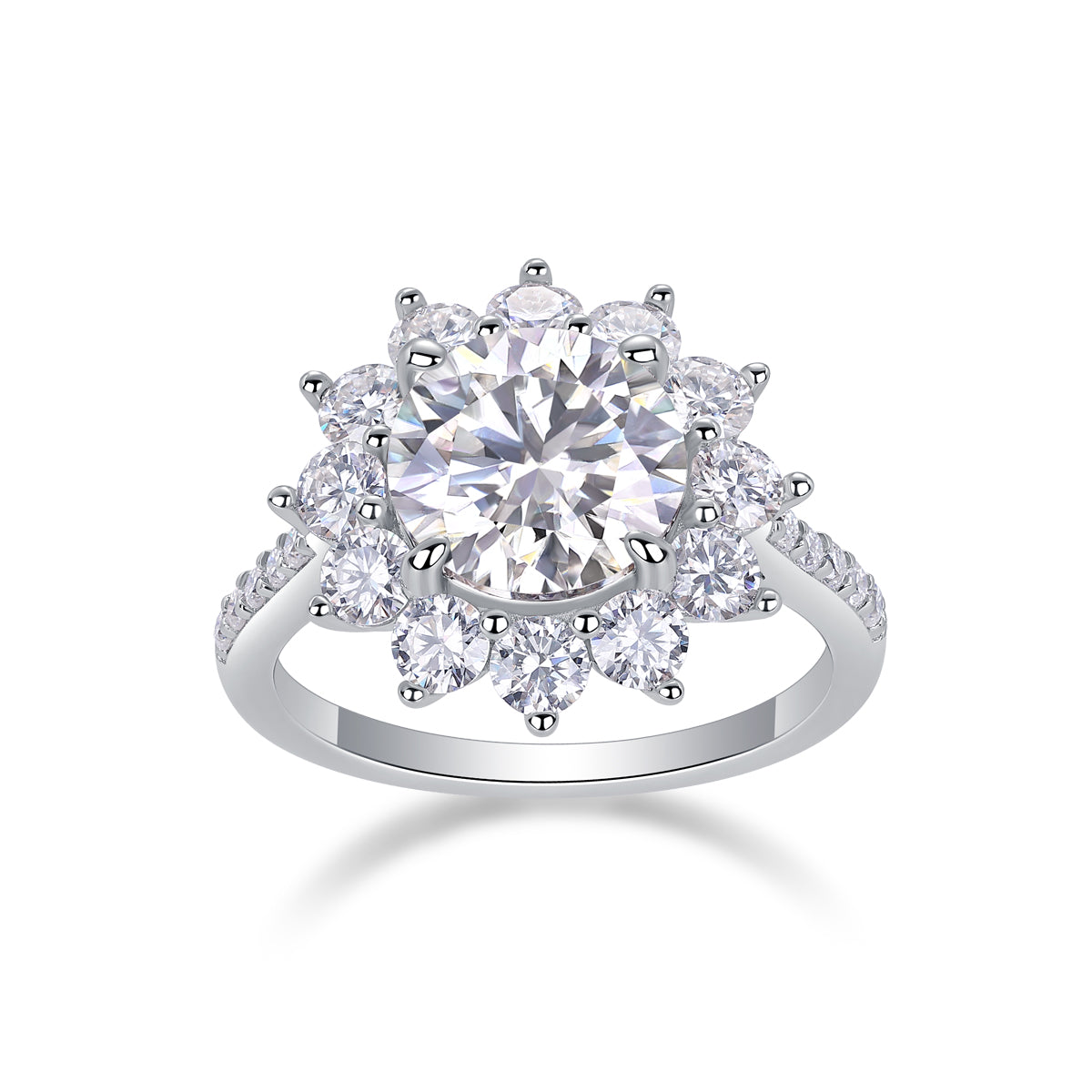 Sunburst Moissanite Ring