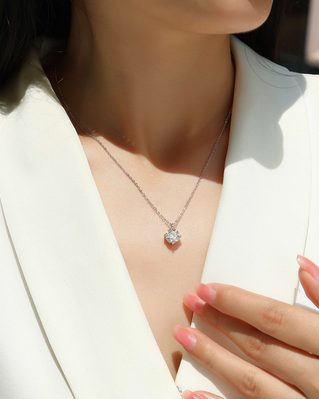 2 Carat Moissanite Solitaire Necklace