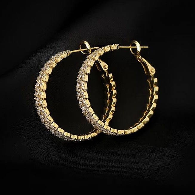 Leaf Shine Hoop Earrings