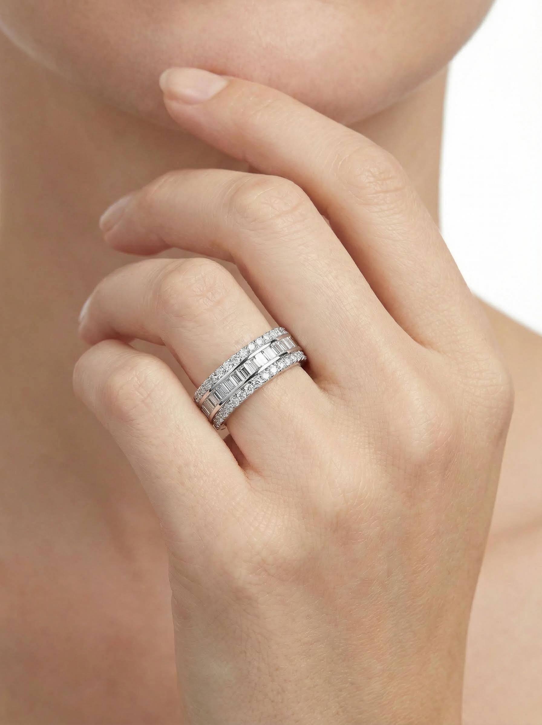 Dual-Row Moissanite Statement Ring