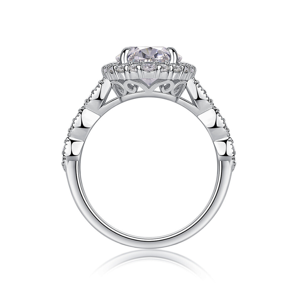 Oval Halo Moissanite Ring