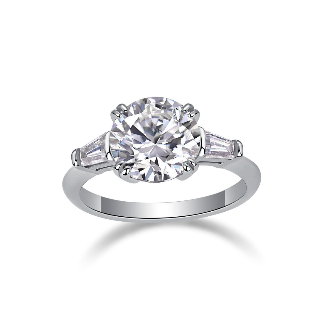 Classic Three-Stone Moissanite Ring