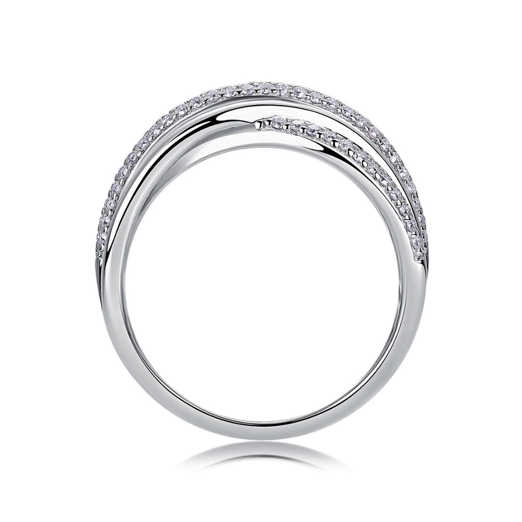Modern Interlace Moissanite Ring