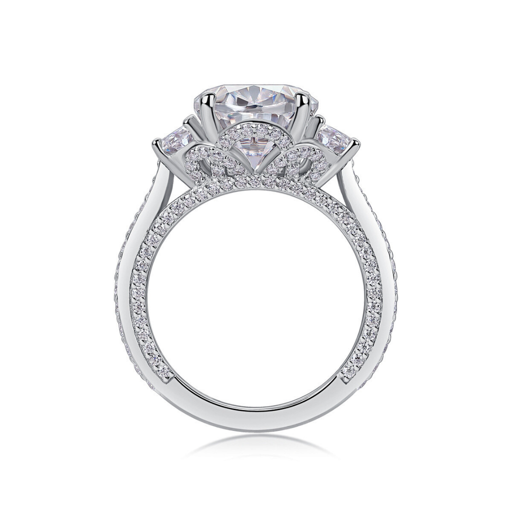 Oval Three-Stone Moissanite Ring