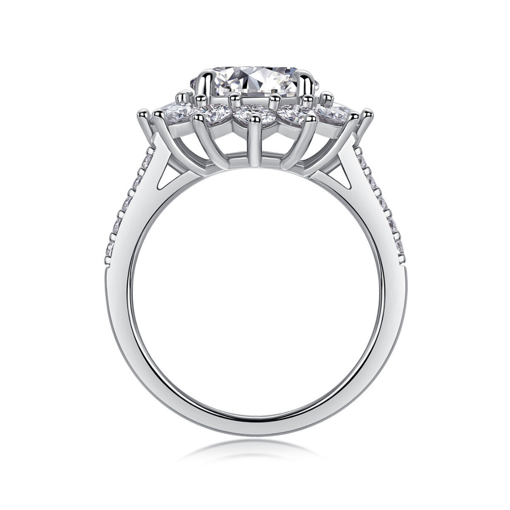 Sunburst Moissanite Ring