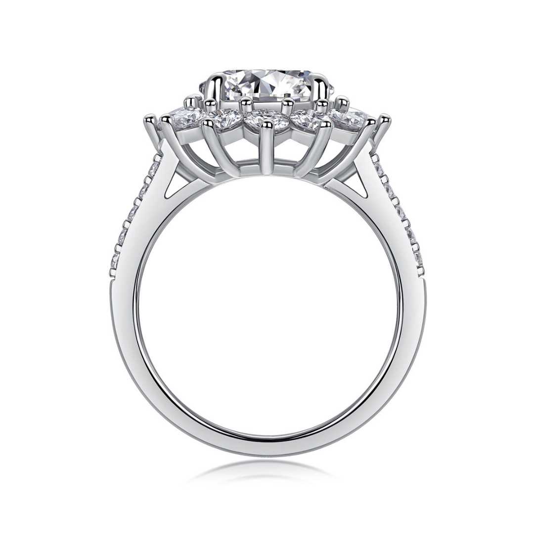 Sunburst Moissanite Ring