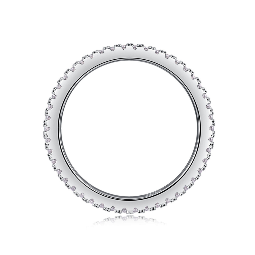 Double Band Pavé Moissanite Ring