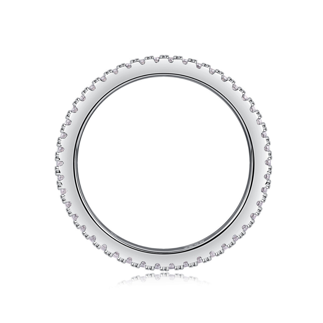 Double Band Pavé Moissanite Ring