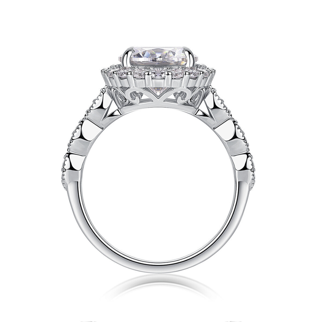 Twisted Halo Moissanite Ring