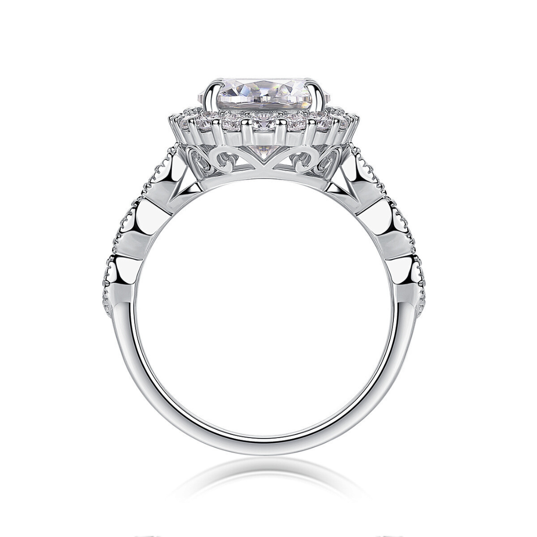 Twisted Halo Moissanite Ring