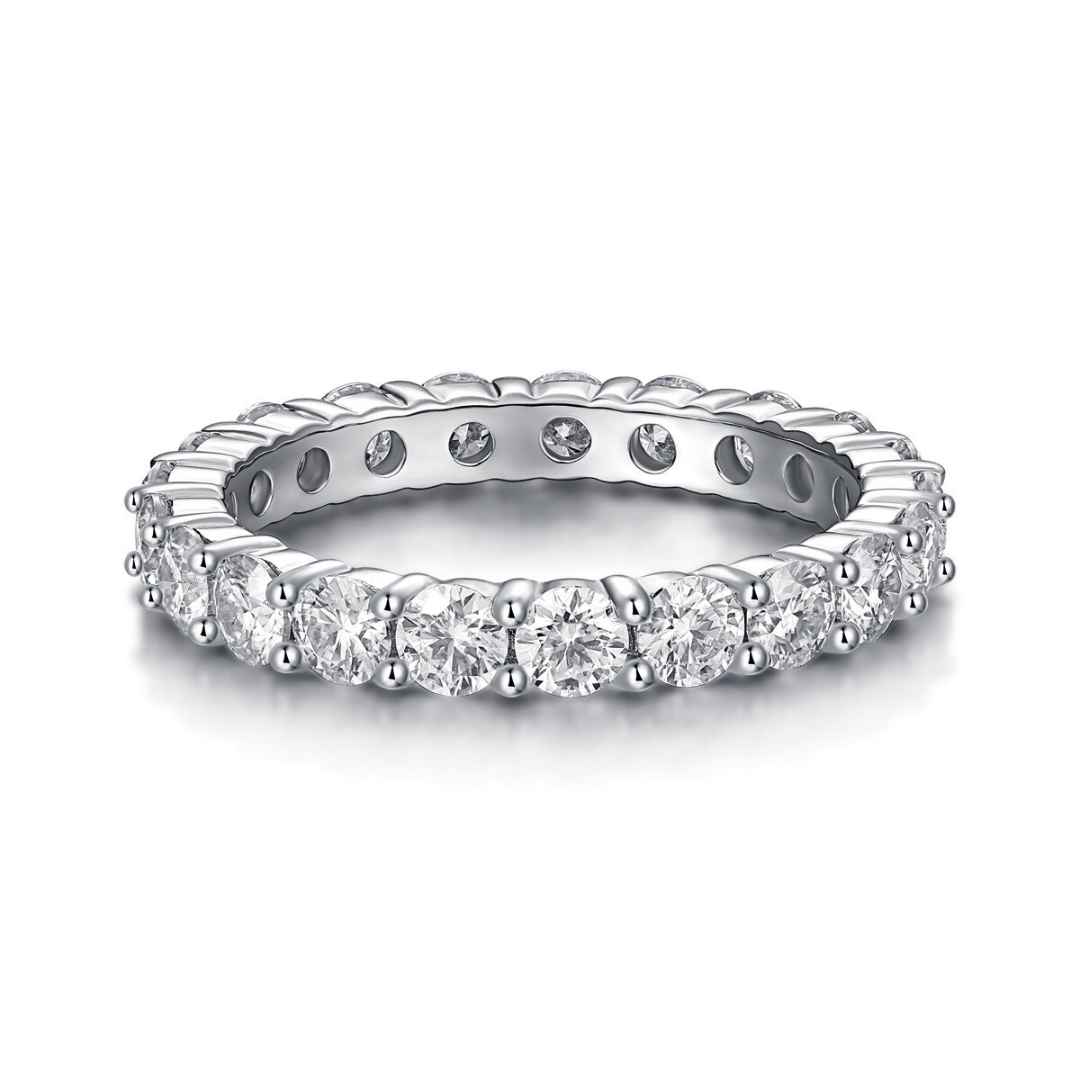 Radiant Row Moissanite Eternity Ring