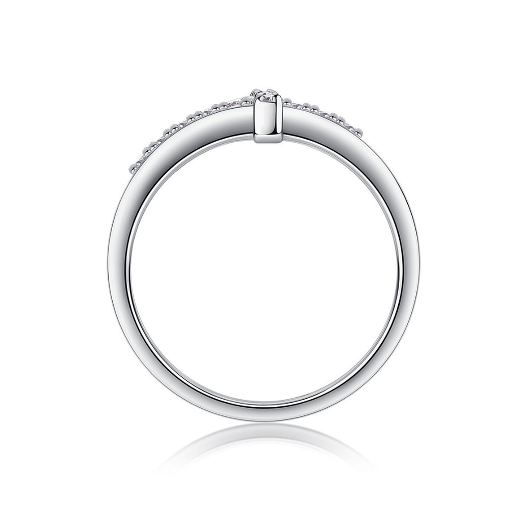 Minimalist Cross Moissanite Ring