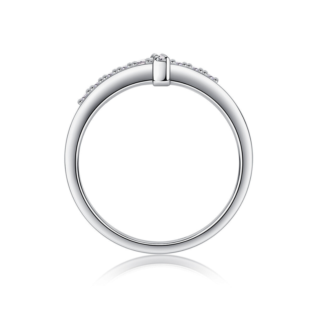 Minimalist Cross Moissanite Ring