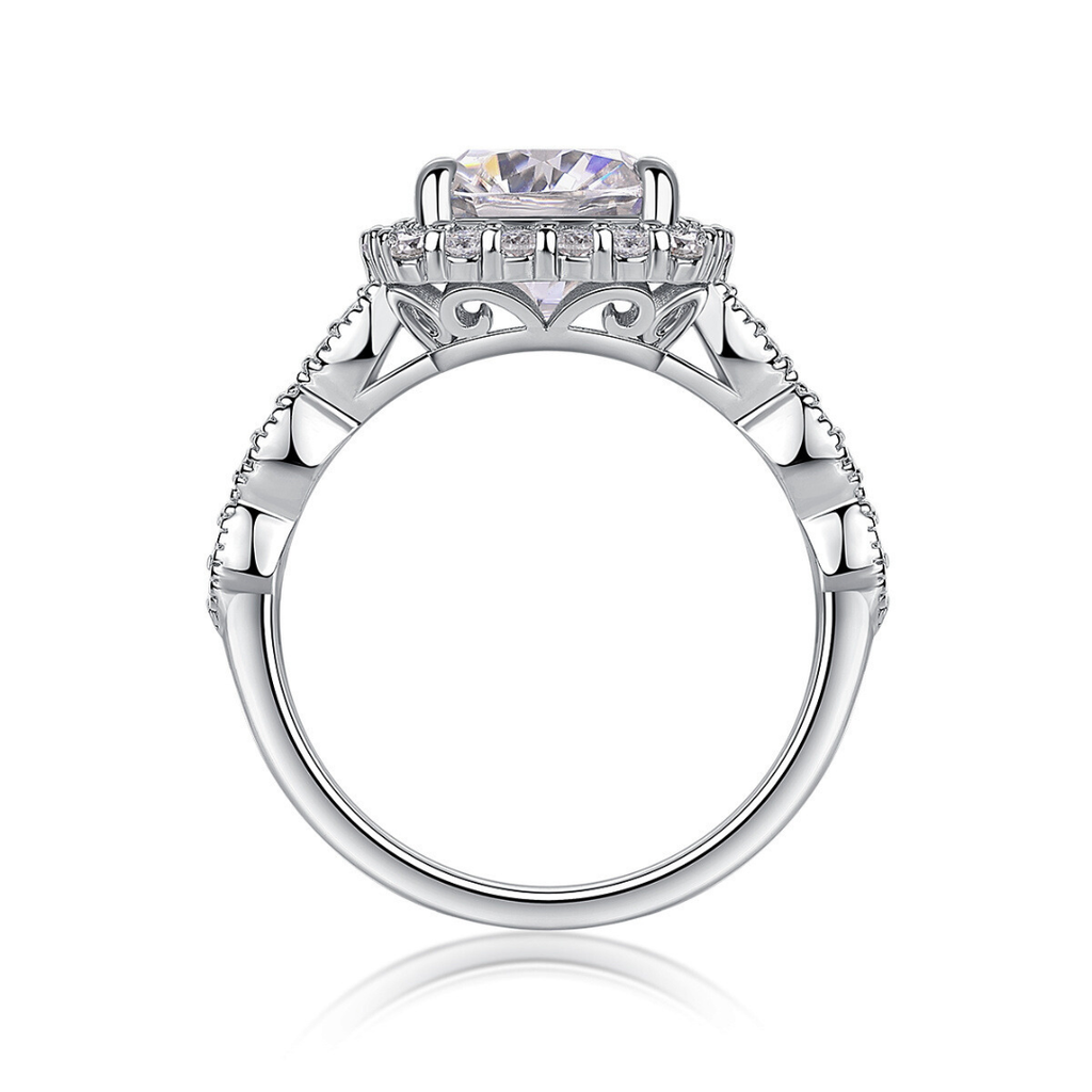 Cushion Moissanite Halo Ring