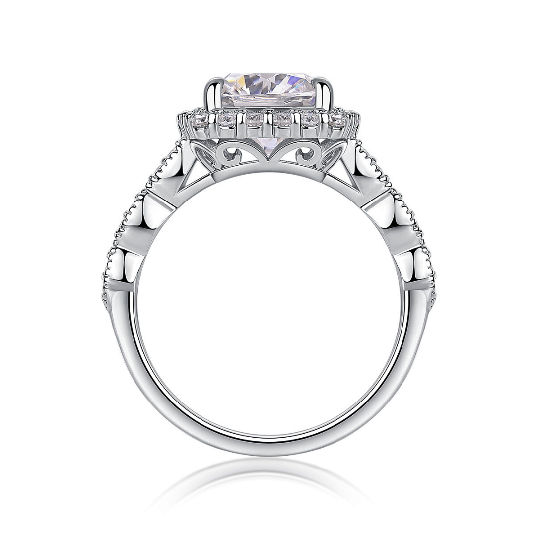 Cushion Moissanite Halo Ring