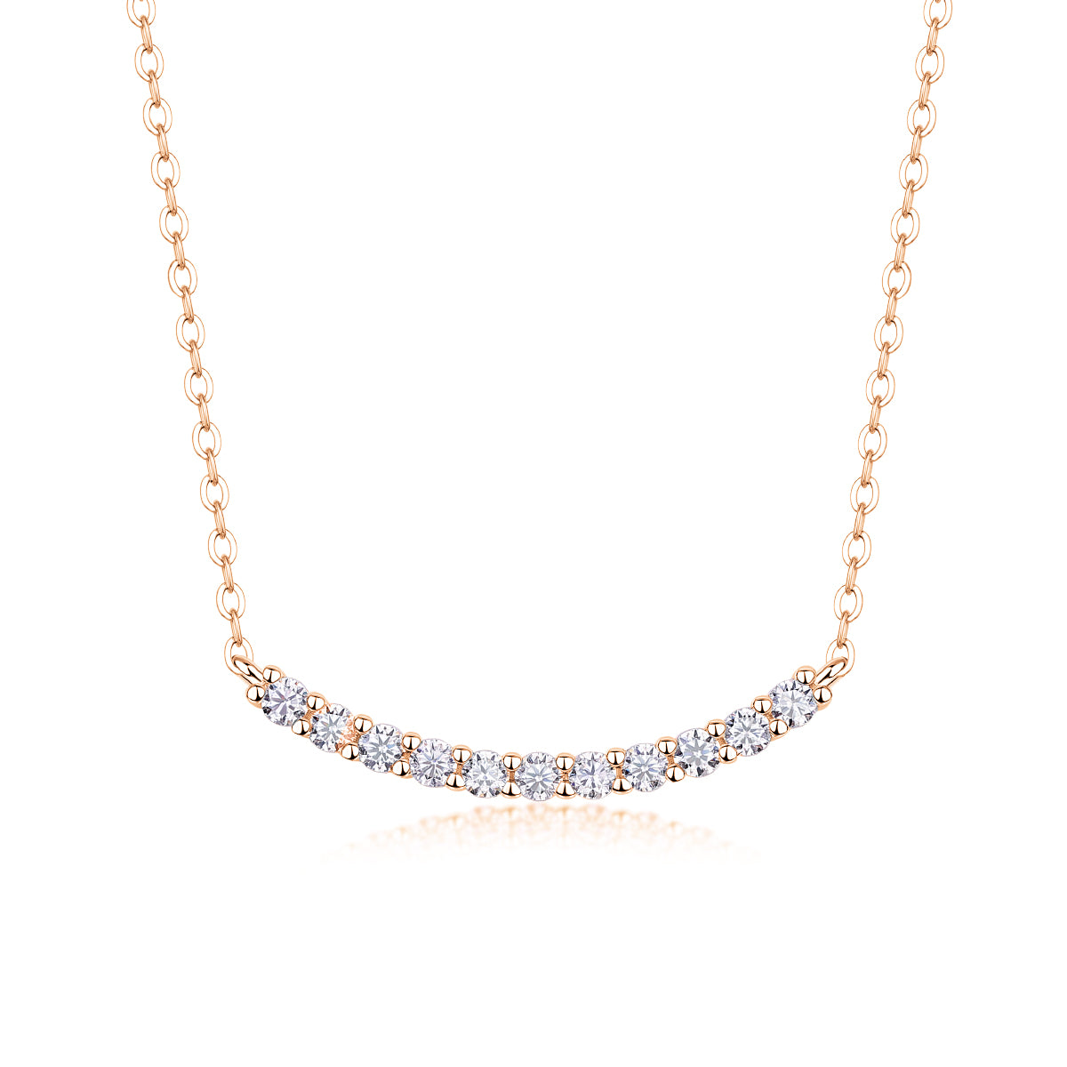 Pavé Moissanite Curve Necklace