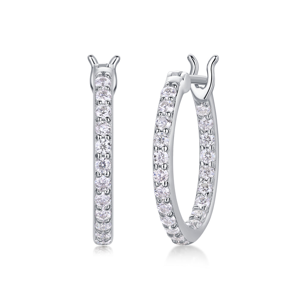Pavé Moissanite Hoop Earrings