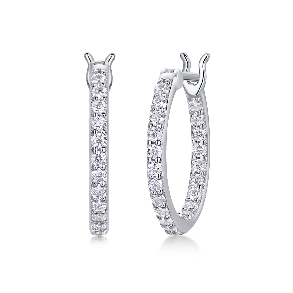 Pavé Moissanite Hoop Earrings