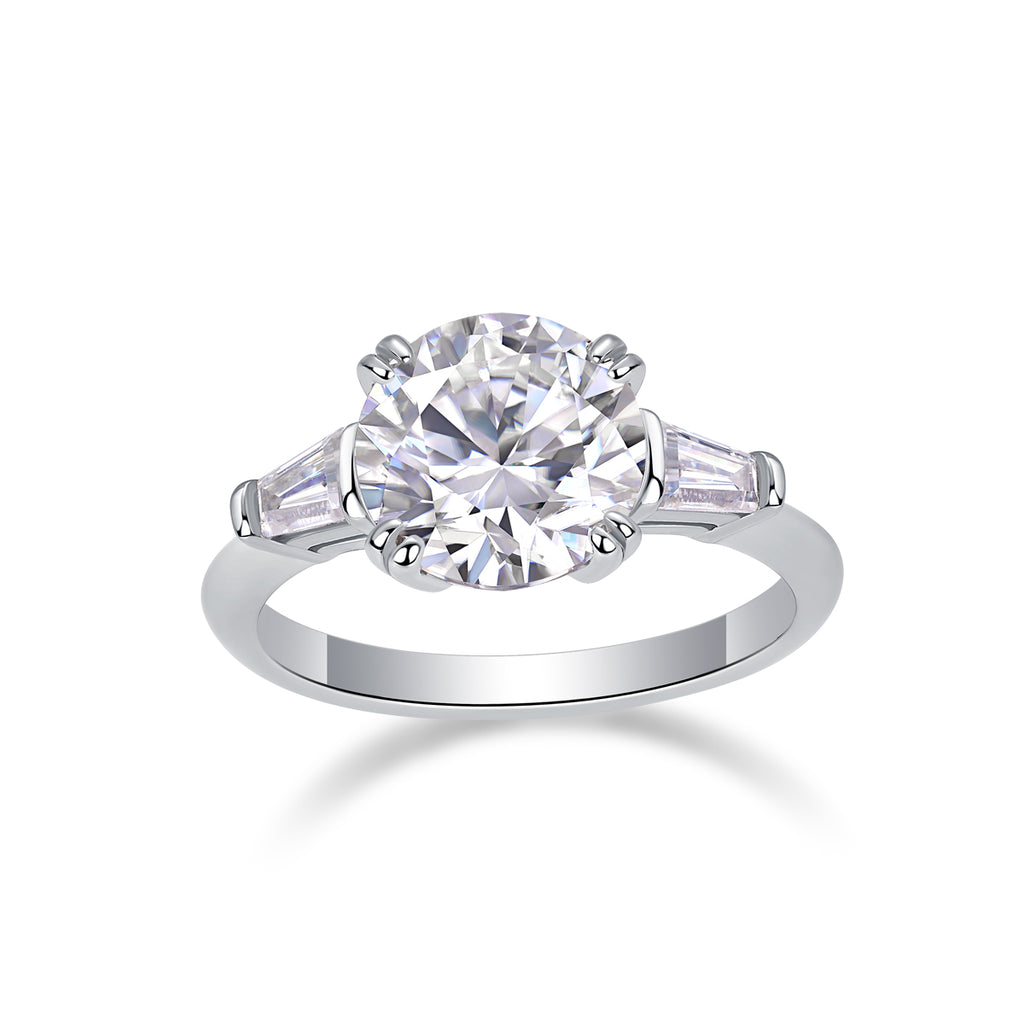 Classic Three-Stone Moissanite Ring