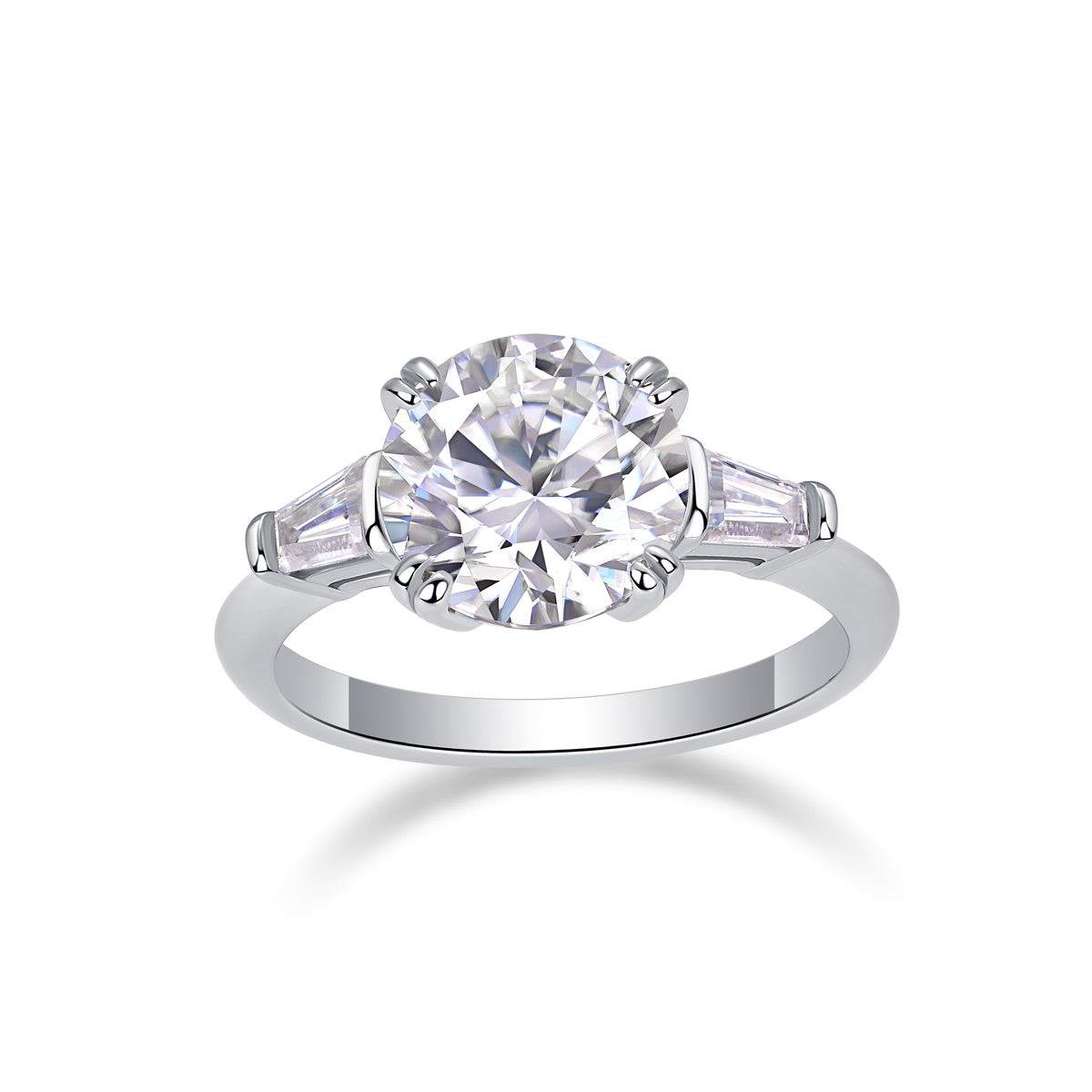 Classic Three-Stone Moissanite Ring