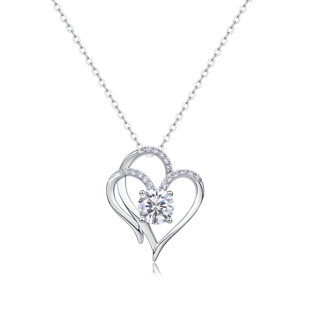 Double Heart Moissanite Necklace