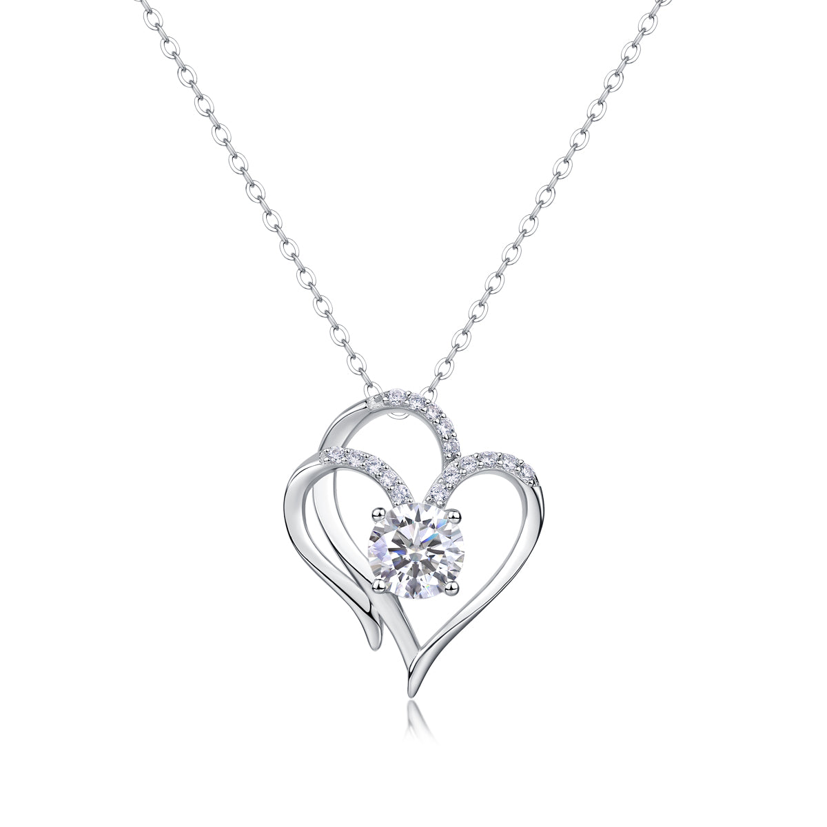 Double Heart Moissanite Necklace