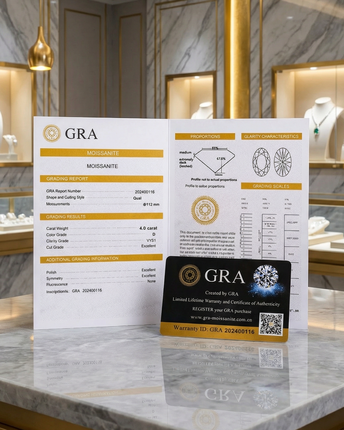 Triple-Moissanite Pendant Necklace