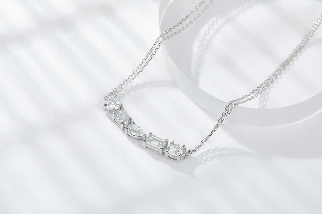 Galaxy Moissanite Bar Necklace