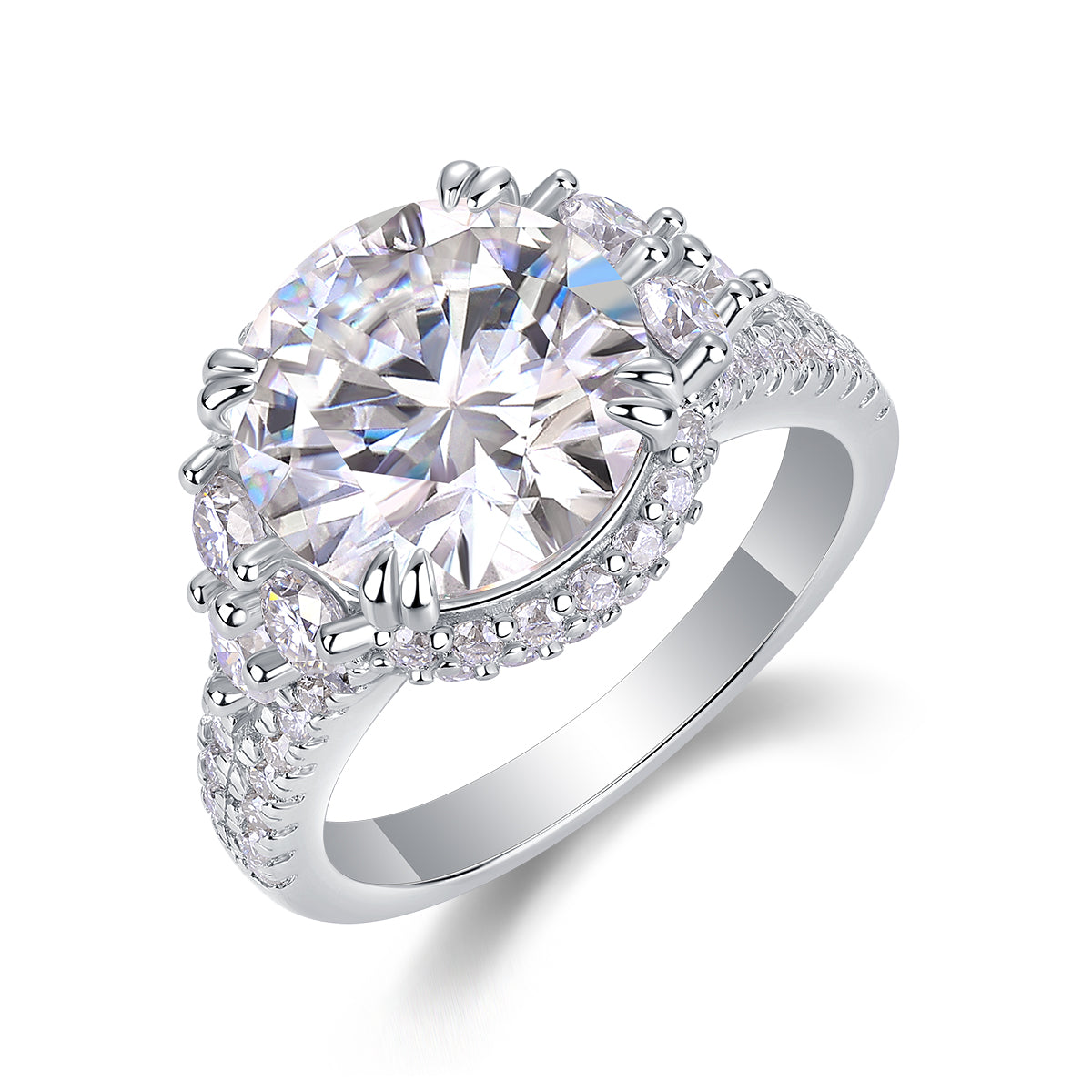 Crown Prong 5-Carat Moissanite Ring