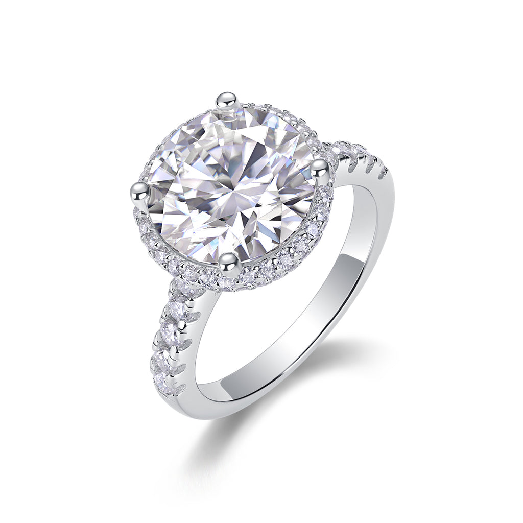 Starlight Halo 5ct Moissanite Statement Ring