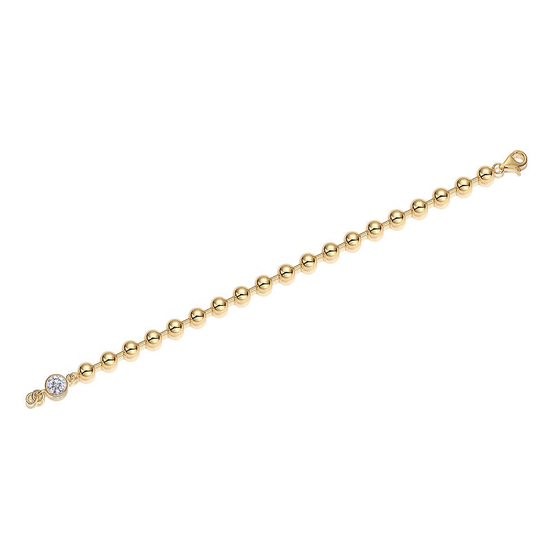 Golden Bead Moissanite Bracelet