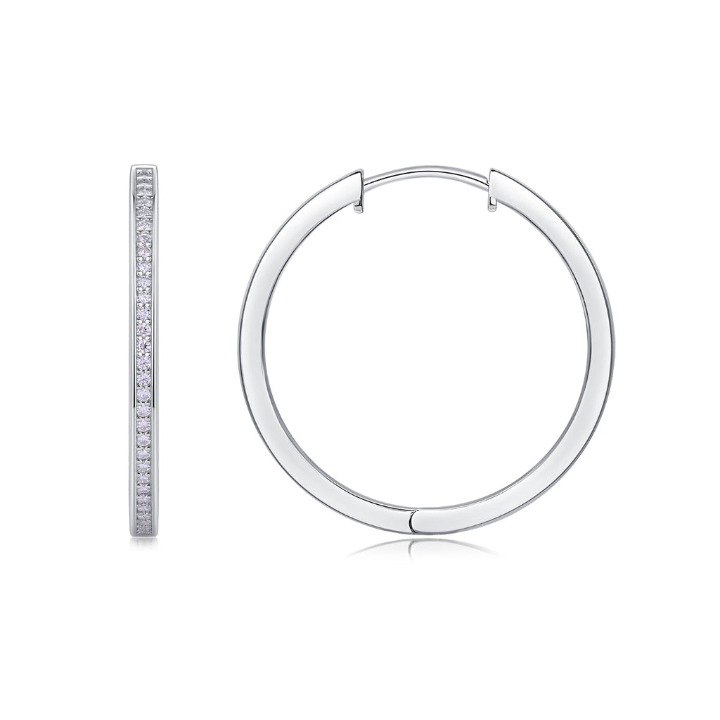 Pavé Moissanite Circle Hoop Earrings