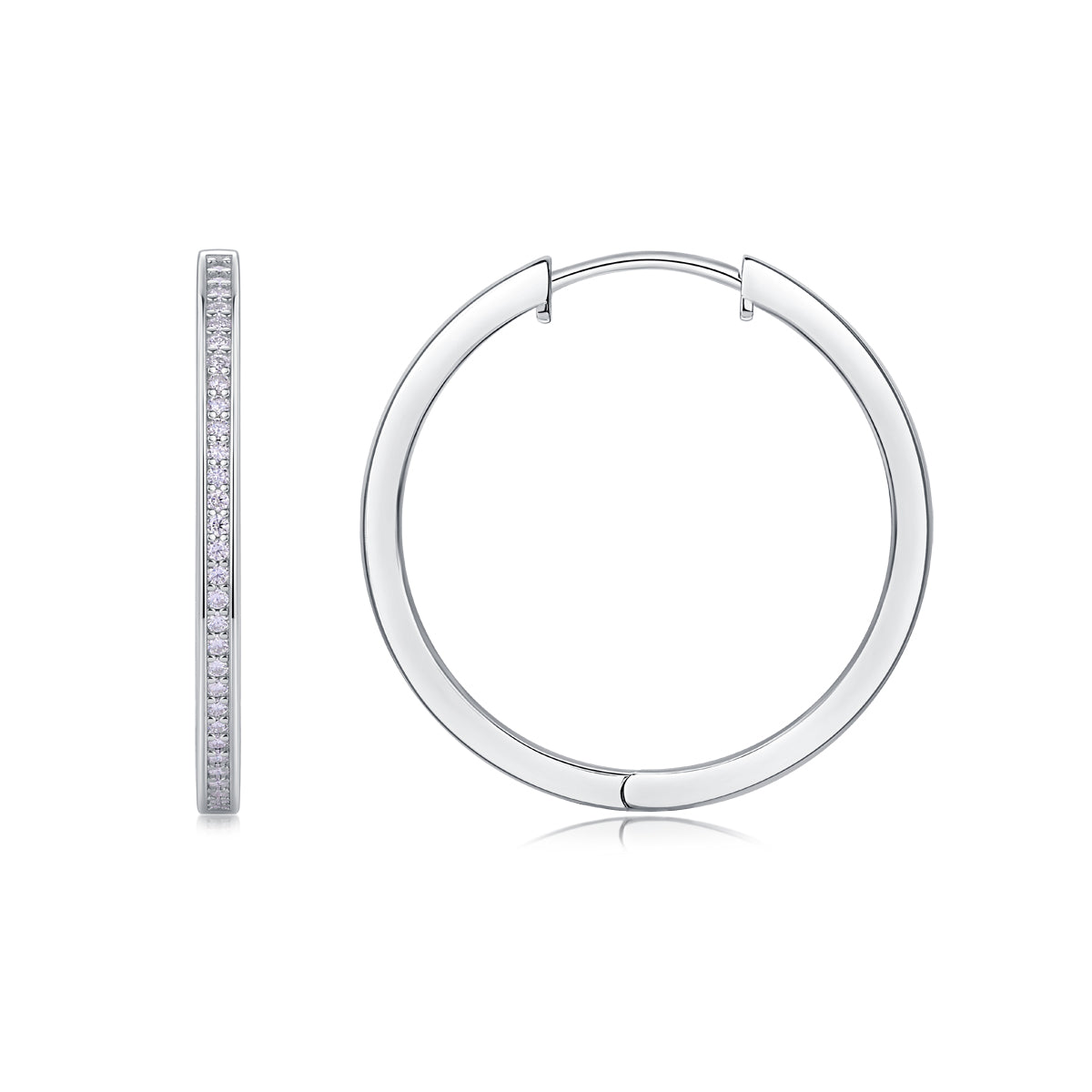 Pavé Moissanite Circle Hoop Earrings