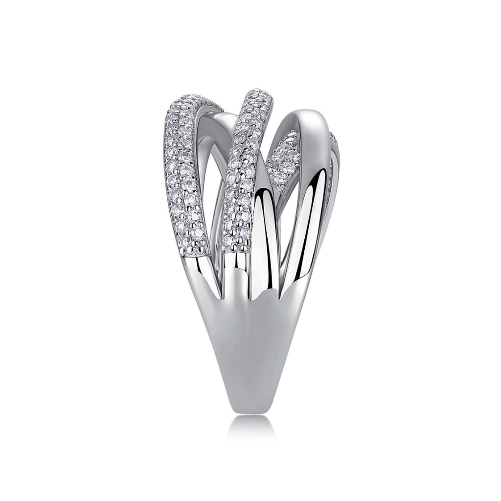 Modern Interlace Moissanite Ring