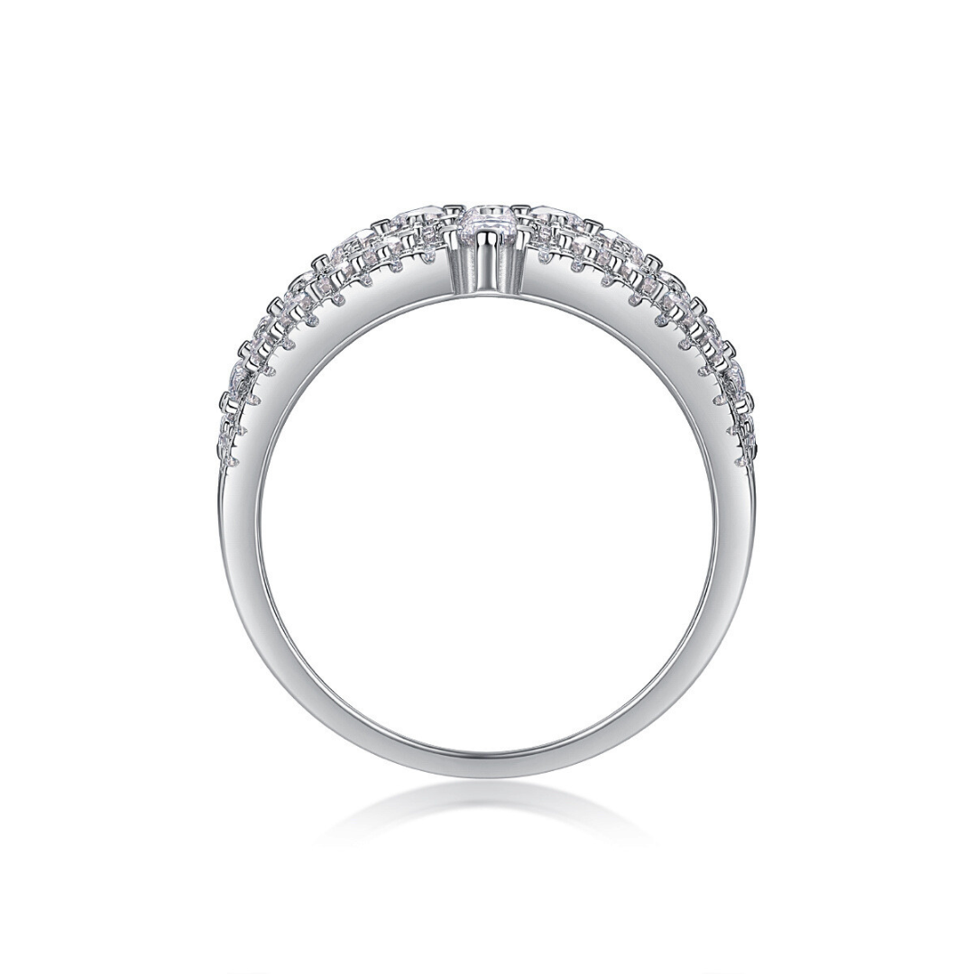 Multi-Row Pavé Moissanite Dome Ring
