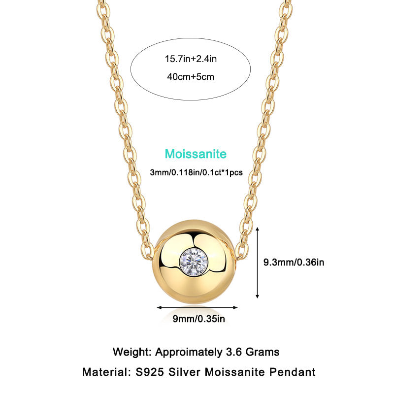 Golden Sphere™ Moissanite Pendant Necklace