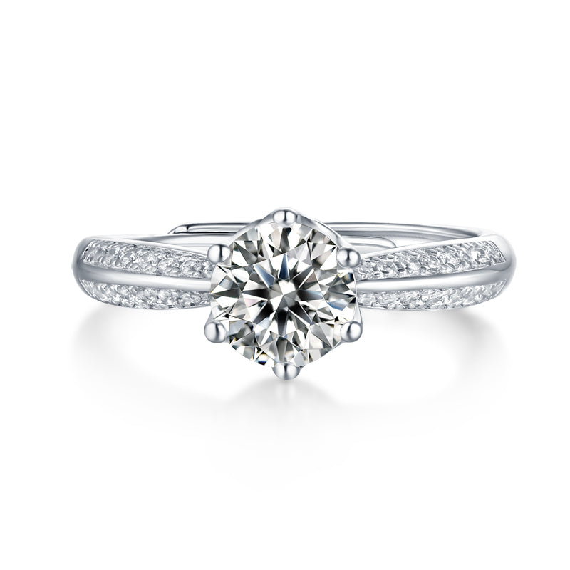 Classic Round Moissanite Engagement Ring