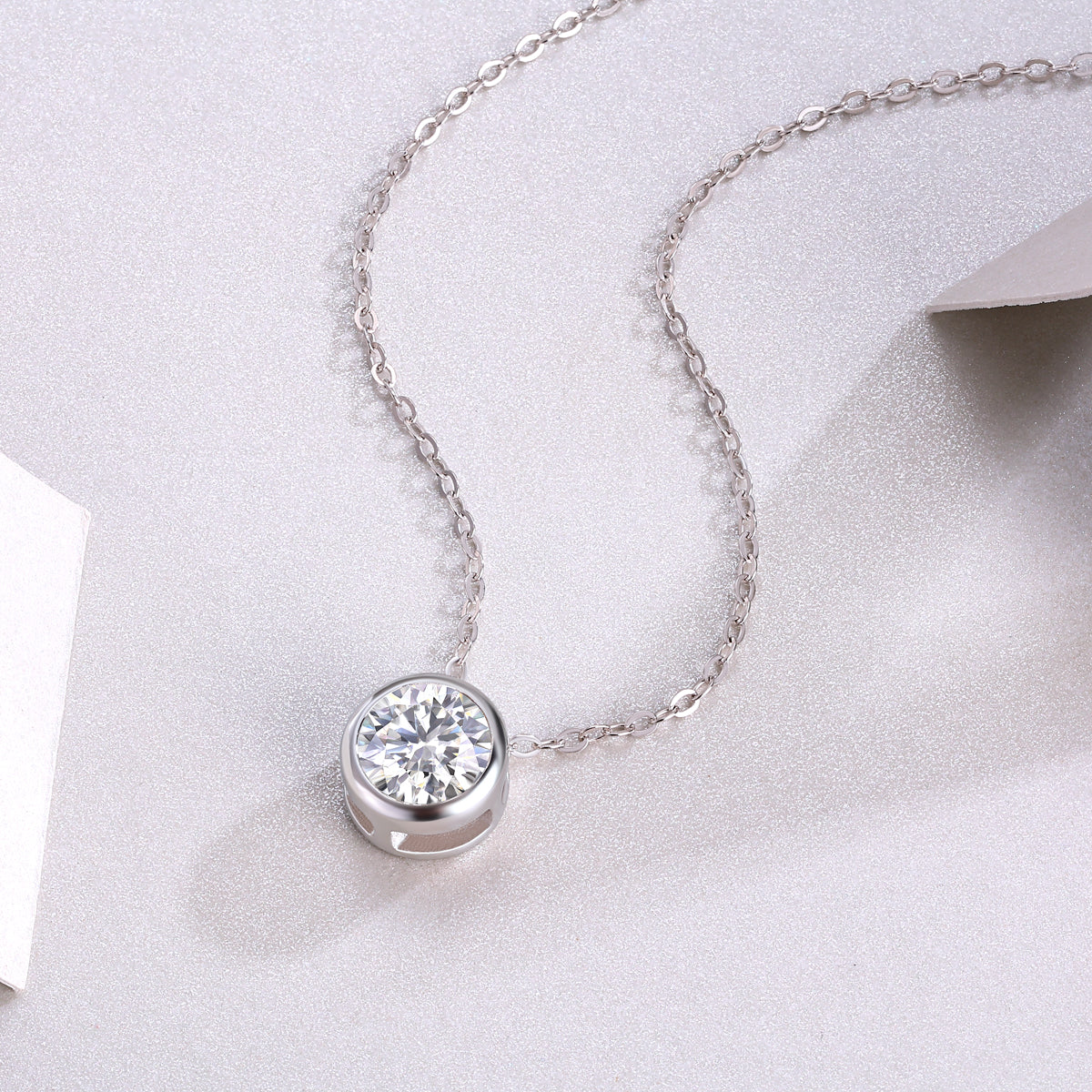 1ct Moissanite Pendant Necklace