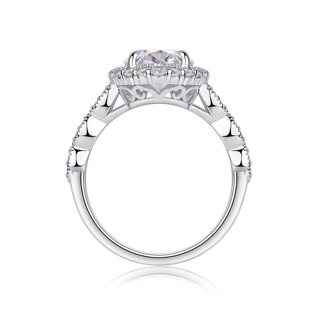 Oval Halo Moissanite Ring