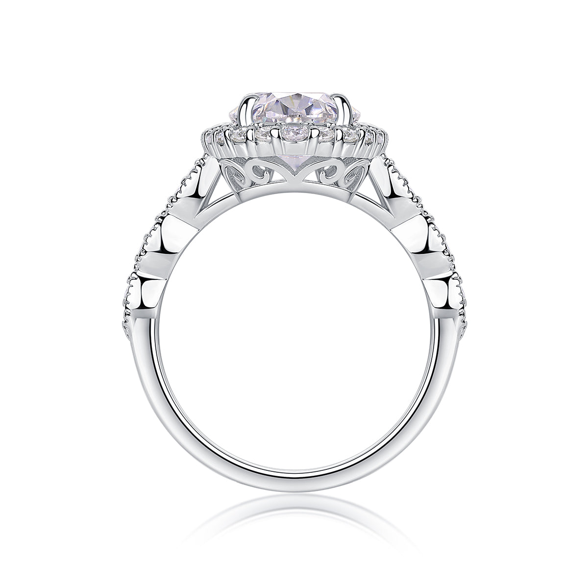 Oval Halo Moissanite Ring